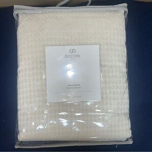Docofil Cotton/Linen Queen Duvet 90 X90” & 2 Standard Shams Set Made In Portugal
